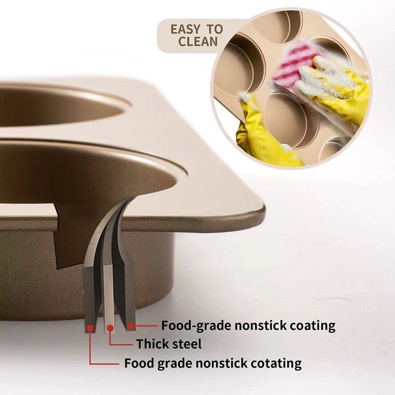 Yomvzake Hamburger Bun Pan Deep Dish Cookie Pan, Nonstick Hamburger Bread Forms 4 Inch Cake Pan Mini Round Disc Pan for Baking Burger Buns English Muffin Whoopie Pies Muffin Top - Image 3