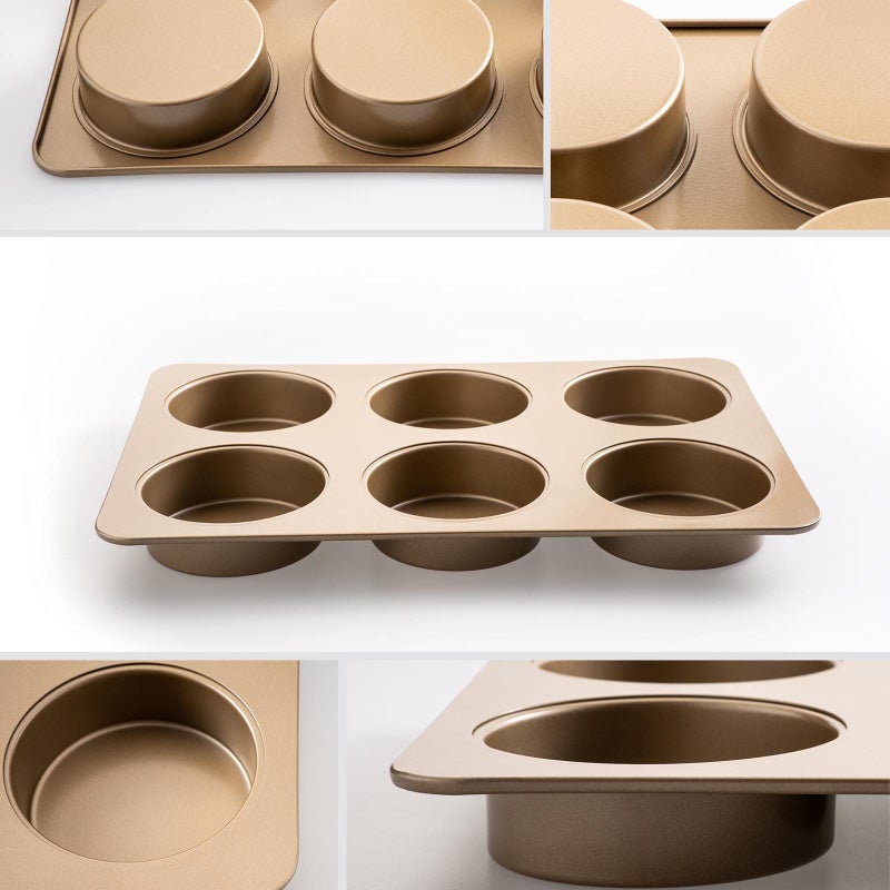 Yomvzake Hamburger Bun Pan Deep Dish Cookie Pan, Nonstick Hamburger Bread Forms 4 Inch Cake Pan Mini Round Disc Pan for Baking Burger Buns English Muffin Whoopie Pies Muffin Top - Image 2