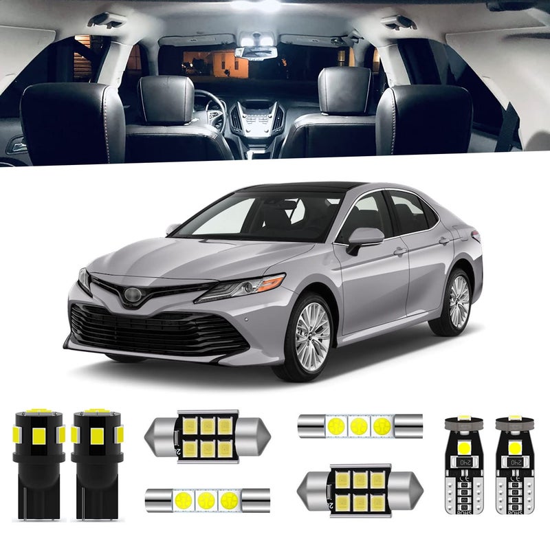 ENDPAGE 14pcs Camry LED Interior Light Kit for Toyota Camry 2007 2008 2009 2010 2011 2012 2013 2014 2015 2016 2017 2018 2019 2020 White Interior LEDs Package + License Plate Lights, Install Tool - Image 1