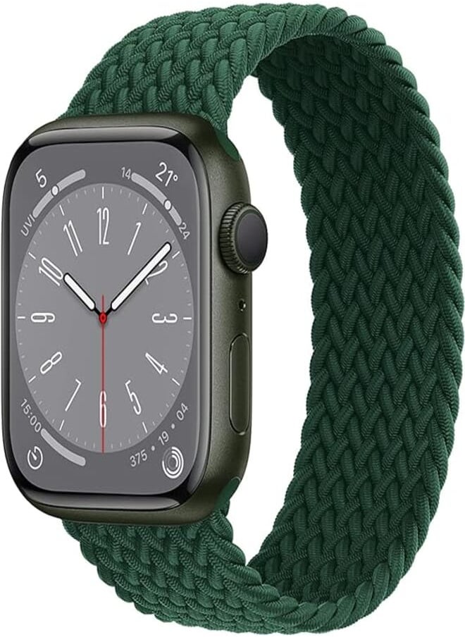 Generic - 1 x 45/42/44/49 mm Braided Fabric Rubber Band Strap for Apple Watch Class 8/1/2/3/4/5/6/7 (Medium, Petroleum) - Image 1