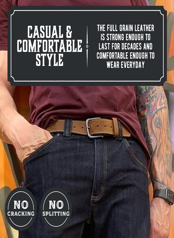 Main Street Forge The Outrider Belt | Made in USA | Tan Full Grain Leather Belt | Men's Belt | Size 38 - Image 2