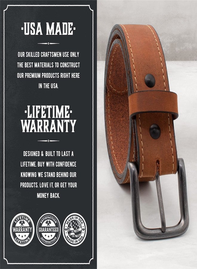 Main Street Forge The Outrider Belt | Made in USA | Tan Full Grain Leather Belt | Men's Belt | Size 38 - Image 3