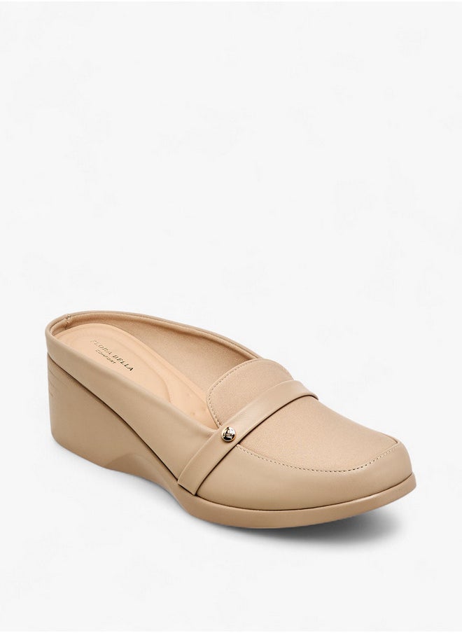 Flora Bella By Shoexpress Solid Slip-On Mules with Wedge Heels  - Image 2