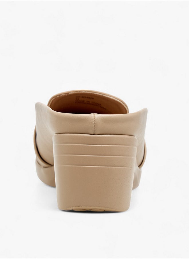 Flora Bella By Shoexpress Solid Slip-On Mules with Wedge Heels  - Image 5