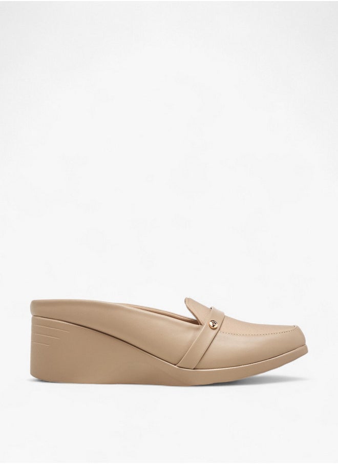 Flora Bella By Shoexpress Solid Slip-On Mules with Wedge Heels  - Image 3