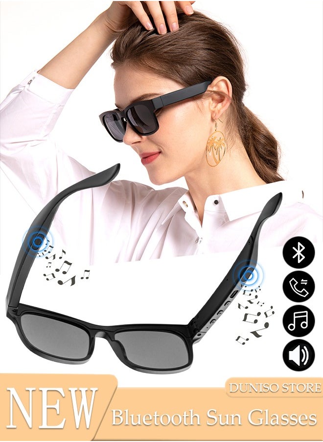 DUNISO Smart Glasses,Bluetooth Sunglasses Wireless Bluetooth Headset Waterproof Compatible with Smart Phones Easy to Make Phone Calls and Listen to Music Polarized Lenses  - Image 1