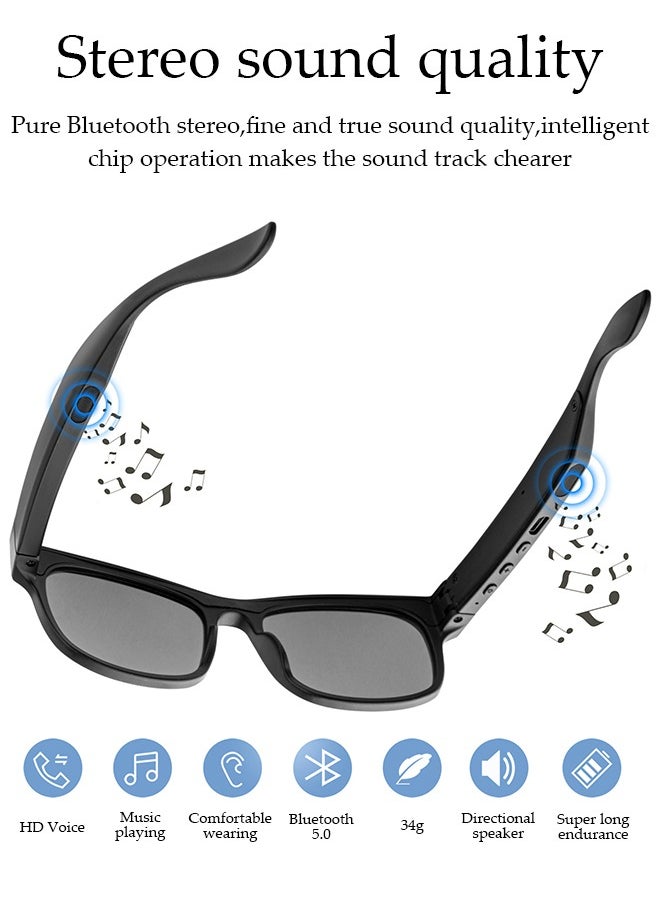 DUNISO Smart Glasses,Bluetooth Sunglasses Wireless Bluetooth Headset Waterproof Compatible with Smart Phones Easy to Make Phone Calls and Listen to Music Polarized Lenses  - Image 4