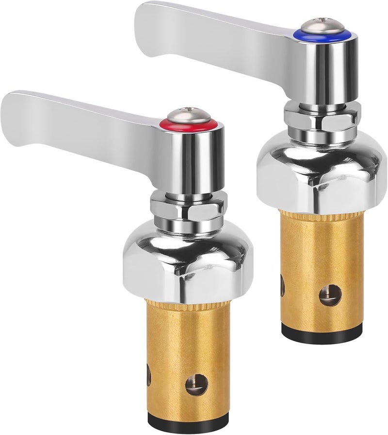 TNROTED Hot and Cold Side Handle Stem Assembly, Brass Spindle Assembly Replacement Fit for All T&S Faucet Valve (Replace 002713-40 002714-40) - Image 1