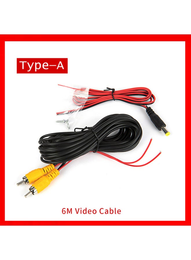 AV Or RCA Lead Or Trigger Line 6 M -20 M Car Camera Lotus Audio Extension Cord Manufacturers-color:av 6m Cable + Power Cable  - Image 2