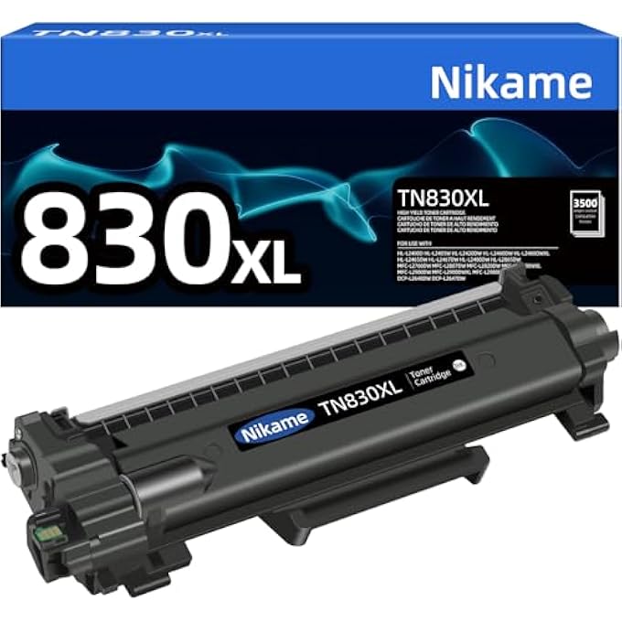 TN830XL TONER CARTRIDGE, BLACK HIGH YIELD, REPLACEMENT FOR BROTHER TN830 TN830XL 830XL, COMPATIBLE WITH BROTHE DCP-L2640DW HL-L2460DW HL-L2480DW HL-L2400D HL-L2405W MFC-L2820DW PRINTERS,1-PACK - Image 1