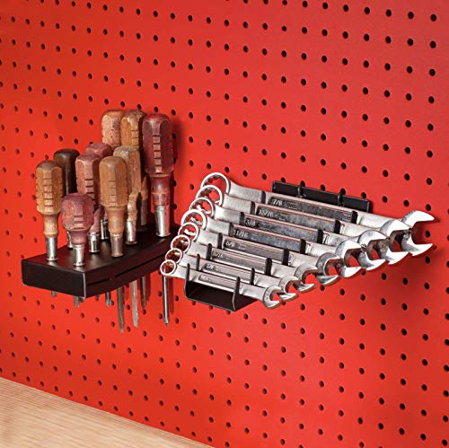 MADD TOOLS DOUBLE D FOR DOUBLE DUTY Heavy Duty Black Pegboard Accessories - Screwdriver and Wrench Holder Set for Organizing Tools - Image 1
