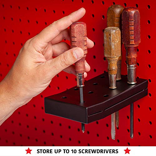MADD TOOLS DOUBLE D FOR DOUBLE DUTY Heavy Duty Black Pegboard Accessories - Screwdriver and Wrench Holder Set for Organizing Tools - Image 5