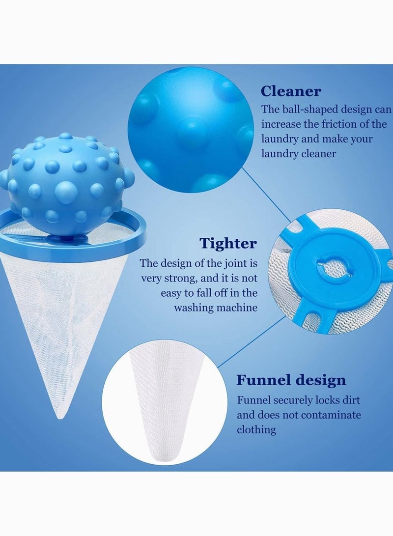 Washing Machine Filter Bag Hair Remover,  Washer Hair Catcher, Reusable Laundry Float Lint Trap Mesh Bag, Portable Lint Filter Net Pouch Washing Machine (Purple, Blue, 2 Pieces)  - Image 4