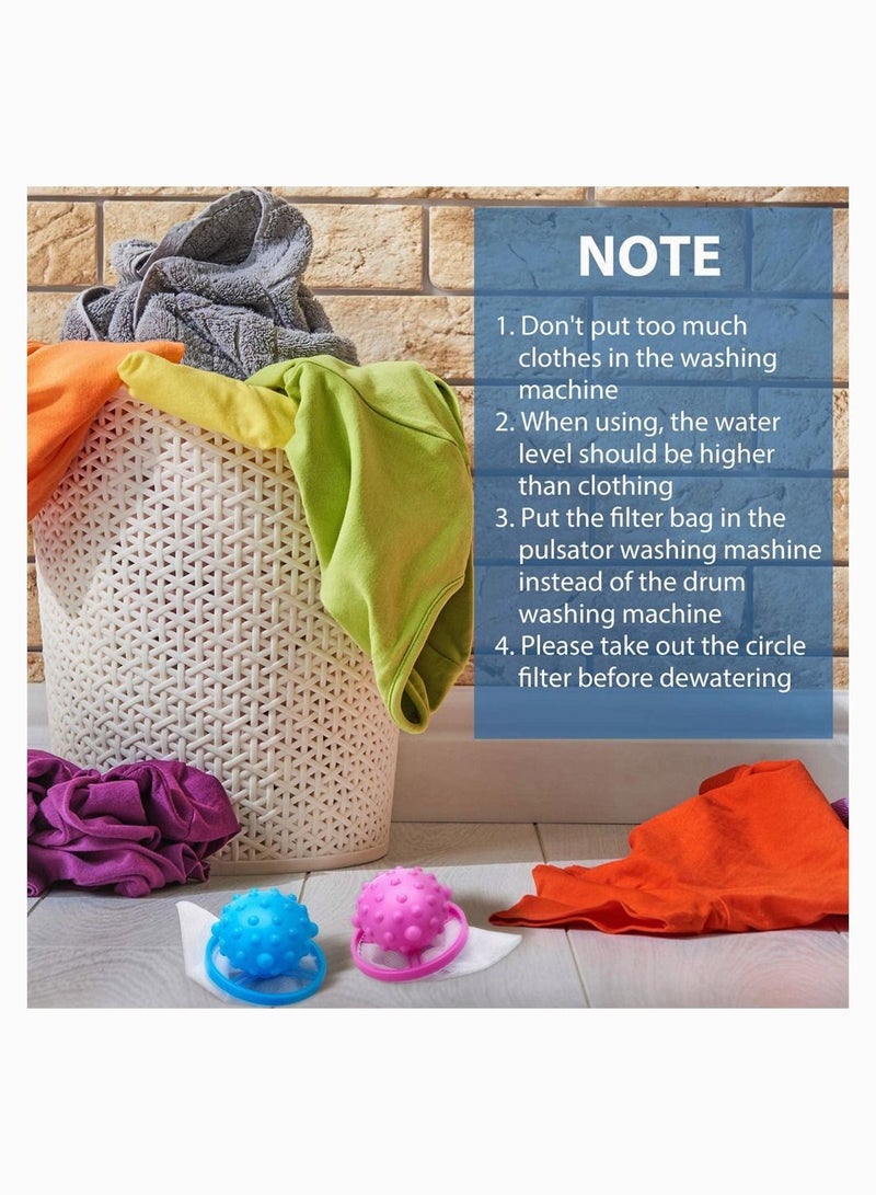 Washing Machine Filter Bag Hair Remover,  Washer Hair Catcher, Reusable Laundry Float Lint Trap Mesh Bag, Portable Lint Filter Net Pouch Washing Machine (Purple, Blue, 2 Pieces)  - Image 5