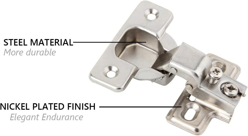 Silverline Face Frame Concealed Euro 105Deg Self Closing Compact Cabinet Hinges (6 Pack) - Image 2