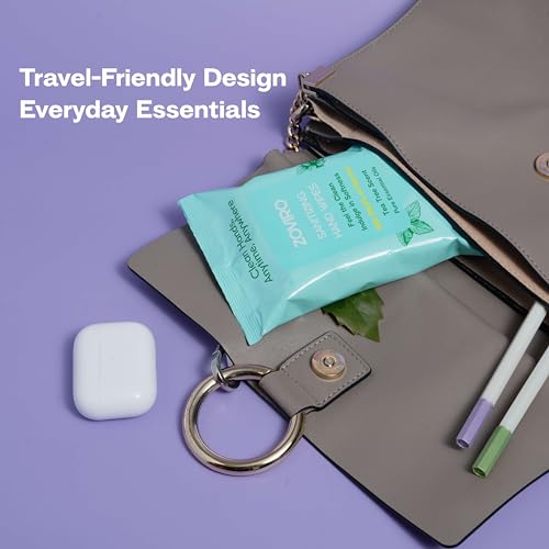 Zoviro Hand Sanitizer Wipes, Moisturizing With Tea Tree Essential Oil, Ultra-Soft 100% Viscose, Hand Wipes Travel Size, Tea Tree Scent, 20 Count (Pack of 10) - Image 5