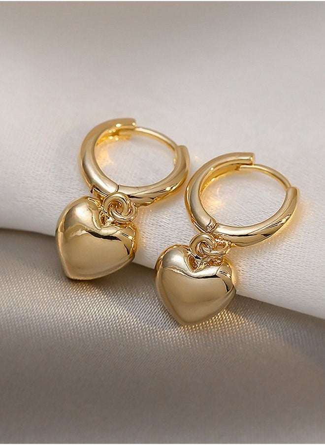 MissTiara Fashion Metal Style Gold Little Heart Shape Earrings  - Image 3