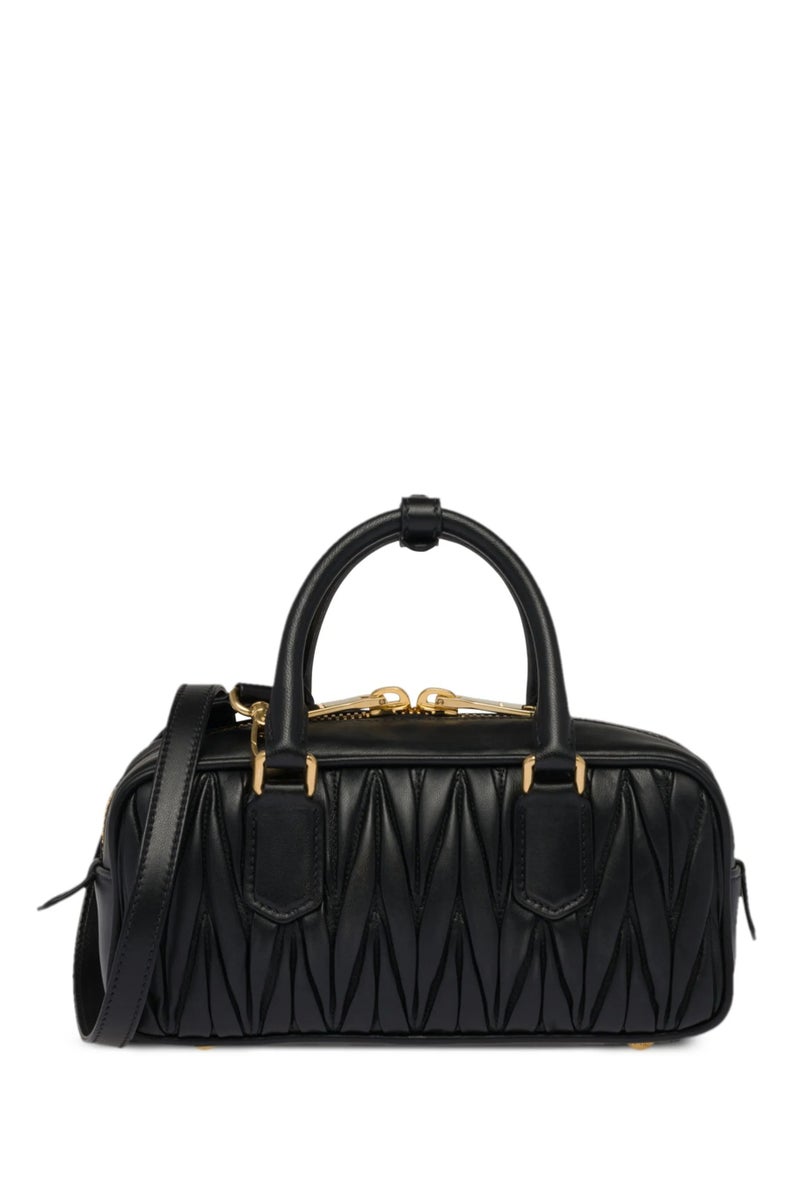 مياو مياو حقيبة MIU Small Arcadie ذات مقبض علوي من جلد نابا ماتيلاسي، قابلة للحمل على الكتف، بإغلاق بسحاب - Image 2