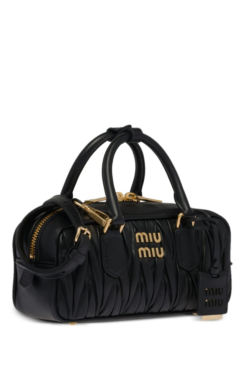 مياو مياو حقيبة MIU Small Arcadie ذات مقبض علوي من جلد نابا ماتيلاسي، قابلة للحمل على الكتف، بإغلاق بسحاب - Image 3