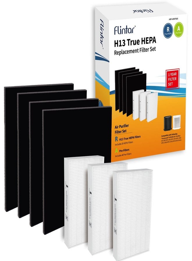 Flintar HPA300 Replacement Filter, Compatible with Honeywell Air Purifier HPA300 Series, (3) H13 True HEPA Filter R + (4) Activated Carbon Fil-ter A - Image 1