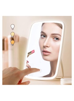 NNEWVANTE Makeup Mirror Touch Screen Vanity Mirror with Lights,Portable Makeup Mirrors LED Brightness Adjustable Mirror USB Rechargeable Cosmetic Mirror  - Image 1