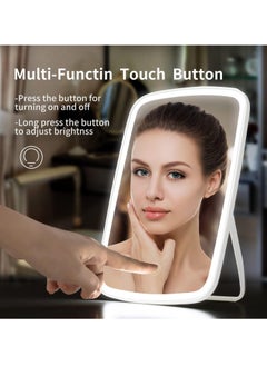 NNEWVANTE Makeup Mirror Touch Screen Vanity Mirror with Lights,Portable Makeup Mirrors LED Brightness Adjustable Mirror USB Rechargeable Cosmetic Mirror  - Image 2