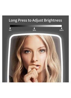 NNEWVANTE Makeup Mirror Touch Screen Vanity Mirror with Lights,Portable Makeup Mirrors LED Brightness Adjustable Mirror USB Rechargeable Cosmetic Mirror  - Image 3