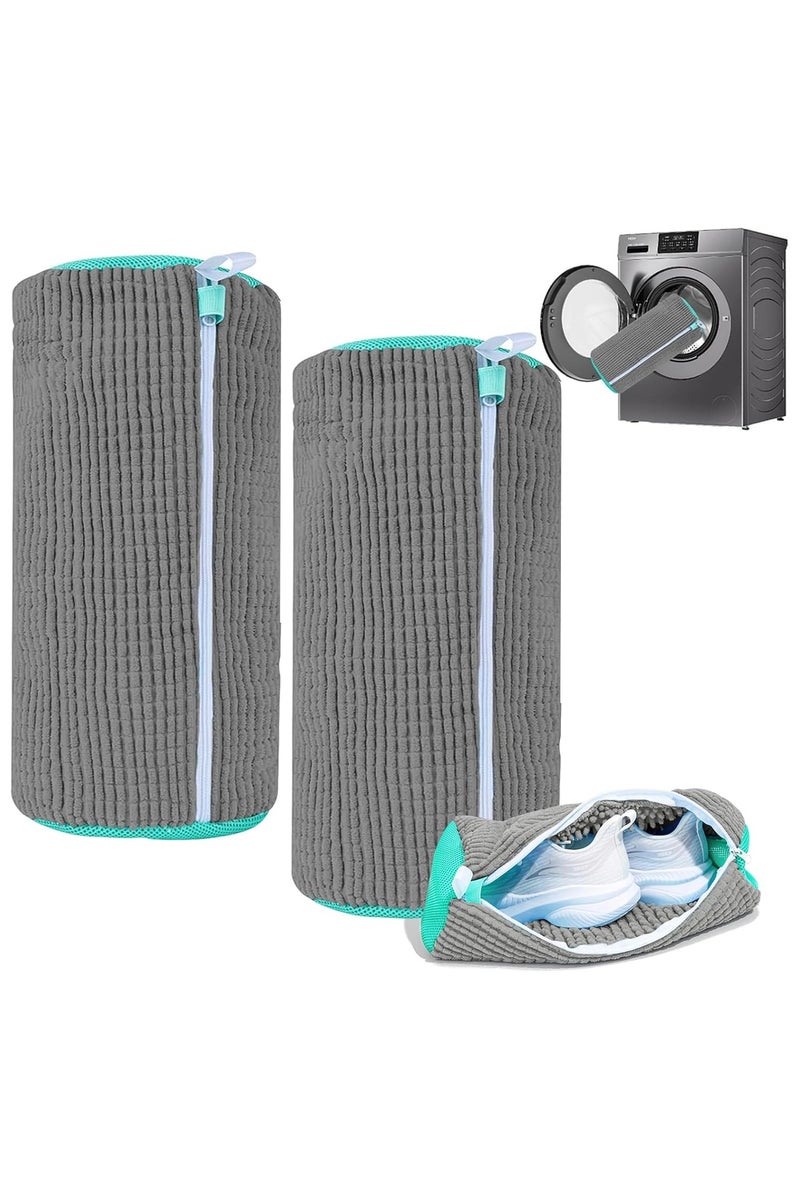 2Pcs Shoe Washing Bags for Washing Machine, Laundry Cleaning Shoe Bag Kit, Washer and Dryer, Suit for All Shoe Types and Sizes(2,Grey) - Image 1