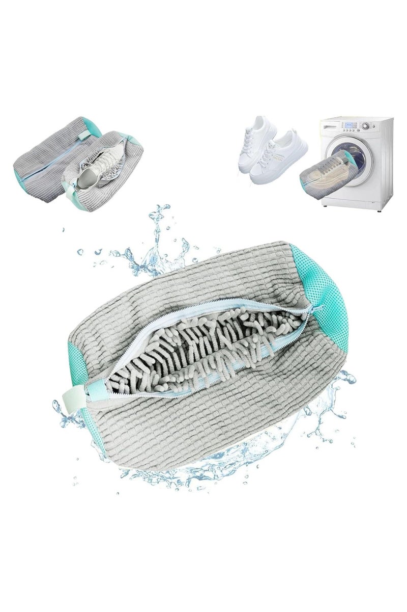 2Pcs Shoe Washing Bags for Washing Machine, Laundry Cleaning Shoe Bag Kit, Washer and Dryer, Suit for All Shoe Types and Sizes(2,Grey) - Image 5