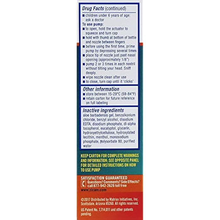 Zicam Intense Sinus Relief No-drip Liquid Nasal Spray with Cooling Menthol & Eucalyptus, 0.5 Ounce (Pack of 2) - Image 3