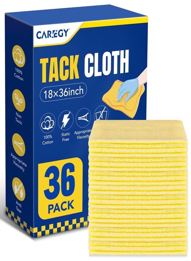 CAREGY 36Pcs Tack Cloth for Removing Dust from Woodworking, Sanding Particles, Clean & Polish, Ideal for Woodworking & Painting,Wax and Silicone Free, 18 x 36 Inches Dust Cloths - Image 1