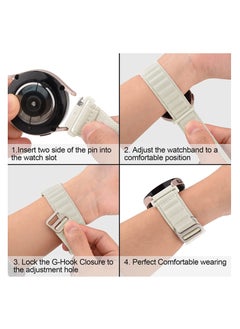 Generic 20mm Stretch Nylon Metal Alpine Loop Woven Strap For Oraimo Tempo S2 OSW-11N- Smart Watch  With Titanium G Hook  White  - Image 3