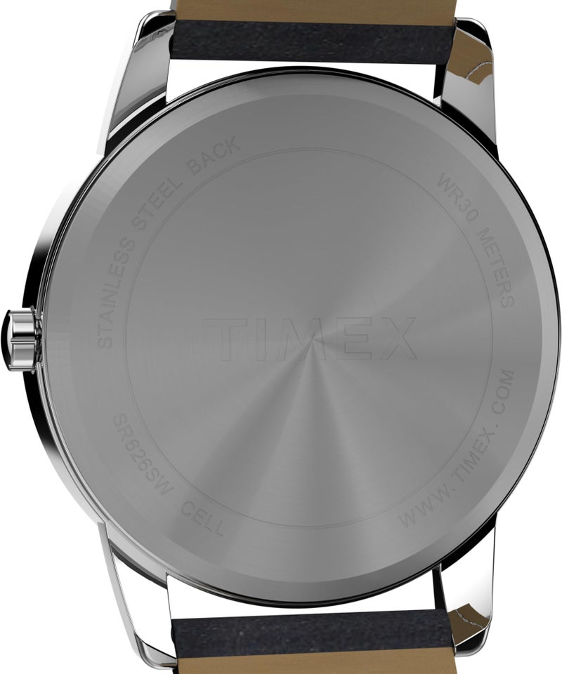 Timex Men's Easy Reader 35mm Watch - Black Strap White Dial Silver-Tone Case - Image 4