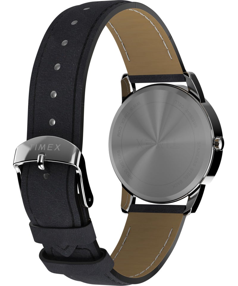Timex Men's Easy Reader 35mm Watch - Black Strap White Dial Silver-Tone Case - Image 5