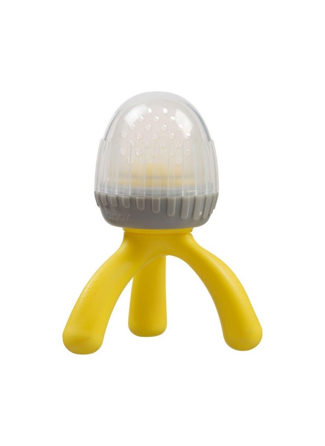 b.box b.box Silicone Fresh Food Feeder. Ages 4 Months+, Tripod Design Easy for Baby to Hold. Perfect for Fresh or Frozen Foods. Cap Included for On The Go. Dishwasher Safe (Lemon Sherbet)  - Image 3