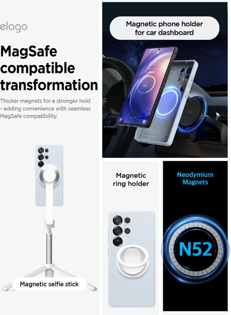 Elago Magnetic Liquid Silicone for Samsung Galaxy S25 Ultra Case Cover Compatible with MagSafe Shockproof - Light Blue - Image 3