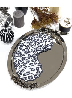 Tanem Home Leopard Pattern Embroidered Coaster 15 x 15 cm 