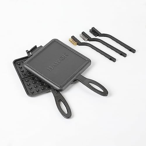 HAWOK Cast Iron Square Waffle Iron Waffle Maker… - Image 1