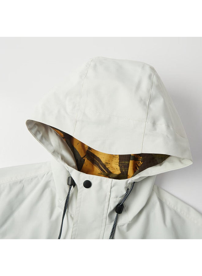 Swamp Area Men's Outdoor Hiking Jacket Spring Autumn Hooded Casual Versatile Coat Swc888 Ivory White 3XL - Image 4