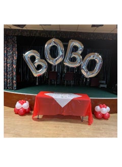 Party with Emma Silver Letter A to Z Balloons 32 inch Large Alphabet Balloons Silver Helium Foil Letter Balloon Banner for Birthday Party Anniversary Wedding Decoration (Silver-D)  - Image 3