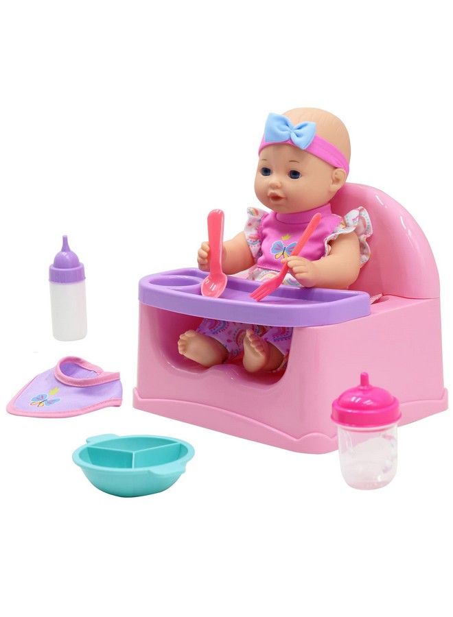 DREAM COLLECTION : Feeding Fun Doll Set W/ 12" Baby Doll Gigo Dolls Kids Playset Ages 3+ Multicolor - Image 4