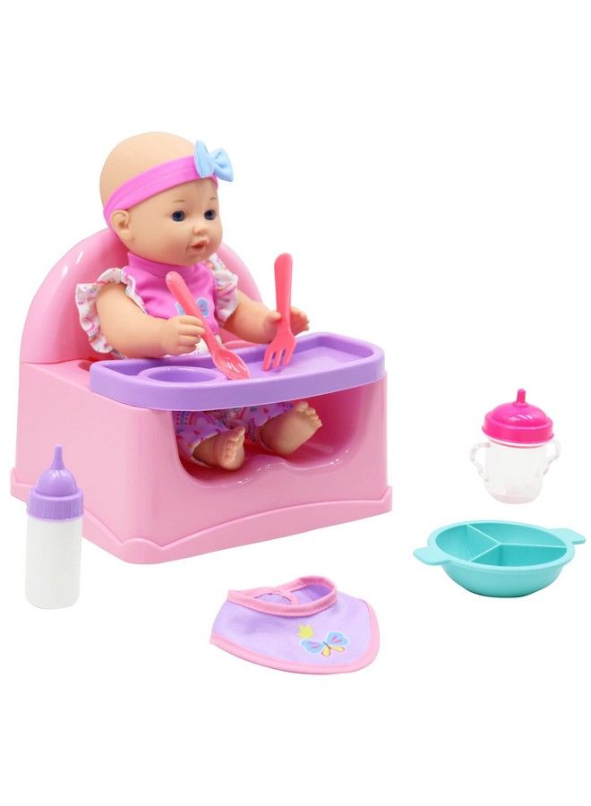 DREAM COLLECTION : Feeding Fun Doll Set W/ 12" Baby Doll Gigo Dolls Kids Playset Ages 3+ Multicolor - Image 3