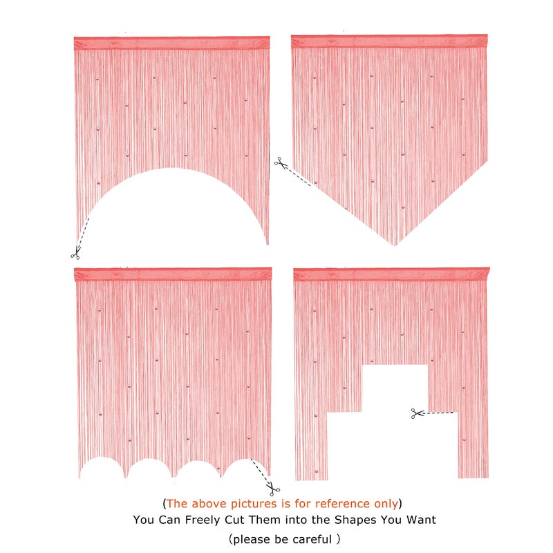 Yaoyue Beaded Curtain Door String Curtains For Doorway Tassels Beads Hanging Fringe Hippie Room Divider Window Hallway Entrance Wall Closet Bedroom Privacy Decor (39?110In/100?280Cm Pink) - Image 5