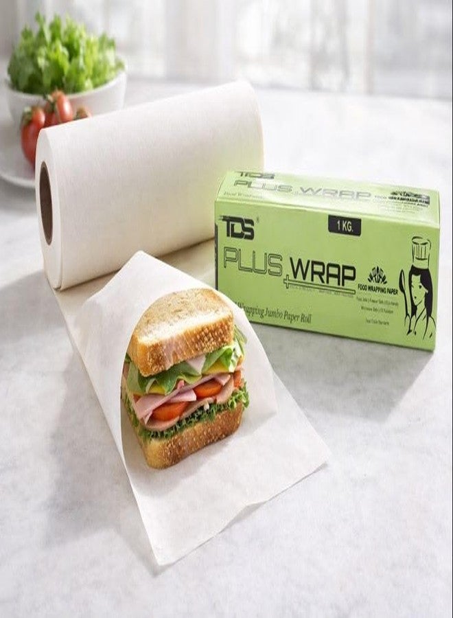 TDS PLUS WRAP ورق تغليف طعام مقاوم للدهون من تي دي إس بلس، لفة 1 كجم | غلاف جامبو مقاوم للزيت وآمن للطعام، مثالي لتغليف المخبوزات والسندويشات والبرغر والوجبات الخفيفة - Image 3