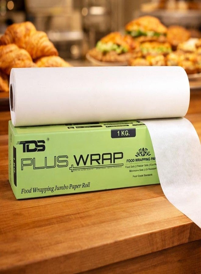 TDS PLUS WRAP ورق تغليف طعام مقاوم للدهون من تي دي إس بلس، لفة 1 كجم | غلاف جامبو مقاوم للزيت وآمن للطعام، مثالي لتغليف المخبوزات والسندويشات والبرغر والوجبات الخفيفة - Image 2