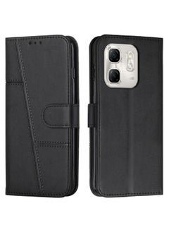 Generic For Infinix Smart 9 Cover,Protective Infinix Smart 9 Case Premium Leather Wallet Case with Card Holder Kickstand Magnetic Closure Flip Folio Case Cover for Infinix Smart 9,Black  - Image 1
