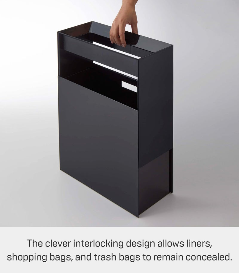 YAMAZAKI Home Tower Trash Can - Modern Garbage Waste Basket with Handle for Kitchen Bedroom Bathroom Office - Abs Plastic - 4 Gallons, 15 Liters - Image 4