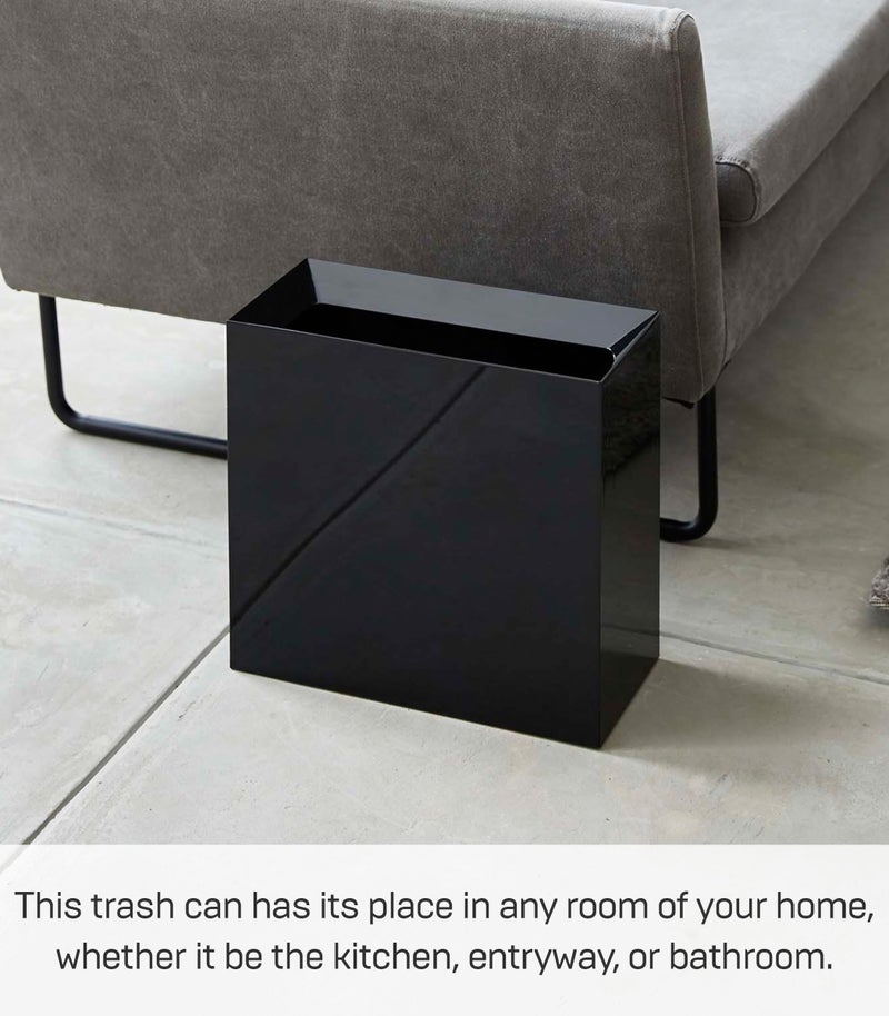 YAMAZAKI Home Tower Trash Can - Modern Garbage Waste Basket with Handle for Kitchen Bedroom Bathroom Office - Abs Plastic - 4 Gallons, 15 Liters - Image 2