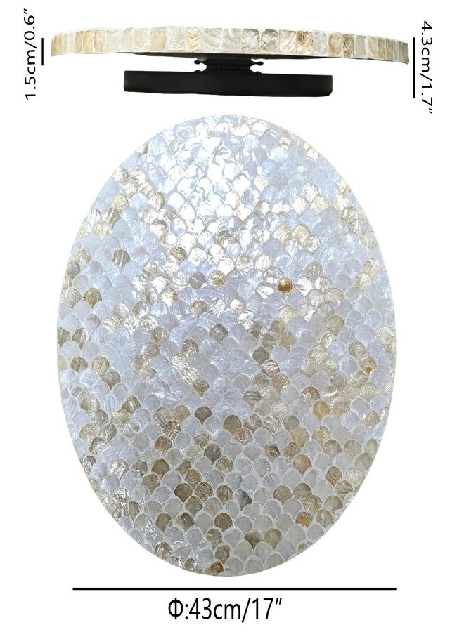 i-lan 17 Inch Mother of Pearl Lazy Susan Turnable Gold Squama Large Decorative Round Rotating Tray for Dining Table,Cabinet,Countertop,Kitchen and Tabletop. - Image 3