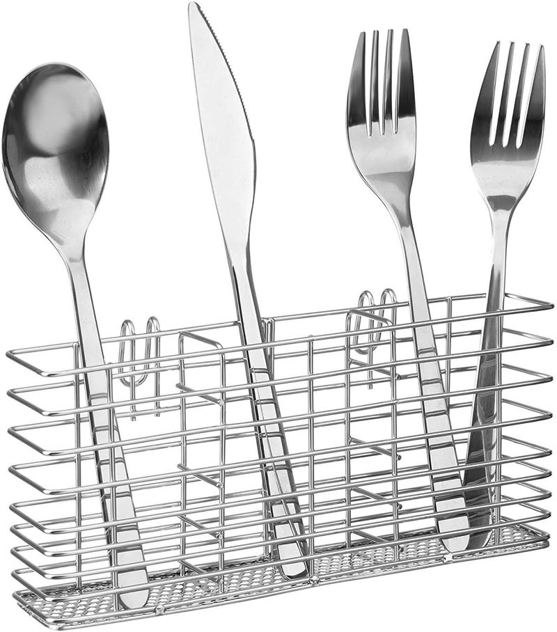 SANNO Silverware Organizer - Cutlery Utensil Holder Stainless Steel Drying Rack Drainer for Kitchen Silverware - Image 1